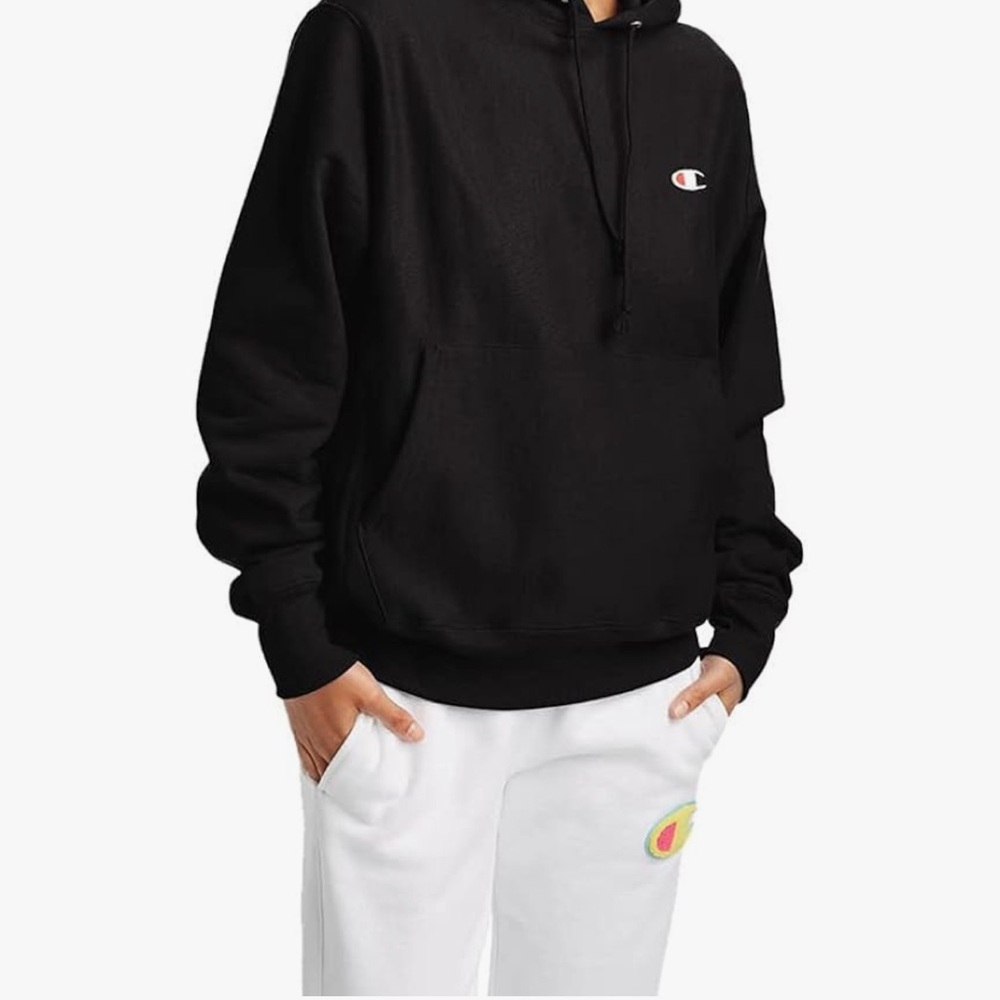 Champion Black Hoodie with Logo